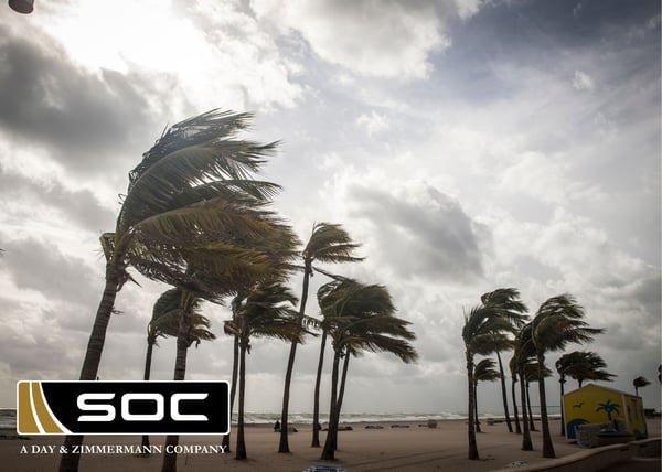 SOC hurricane with logo design