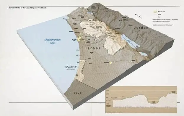 Map of the West Bank, Gaza 