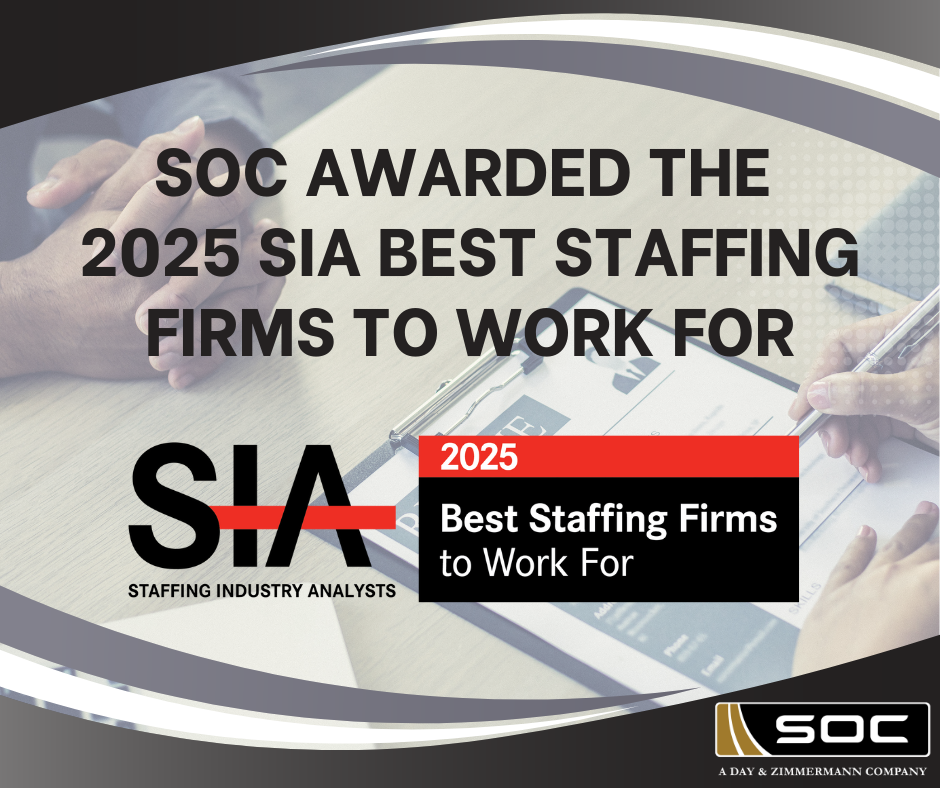 SOC Federal Services Division awarded the Staffing Industry Analysts (SIA), 2025 Best Staffing Firms to Work For