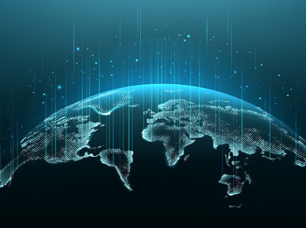 rendered graphic of planet Earth
