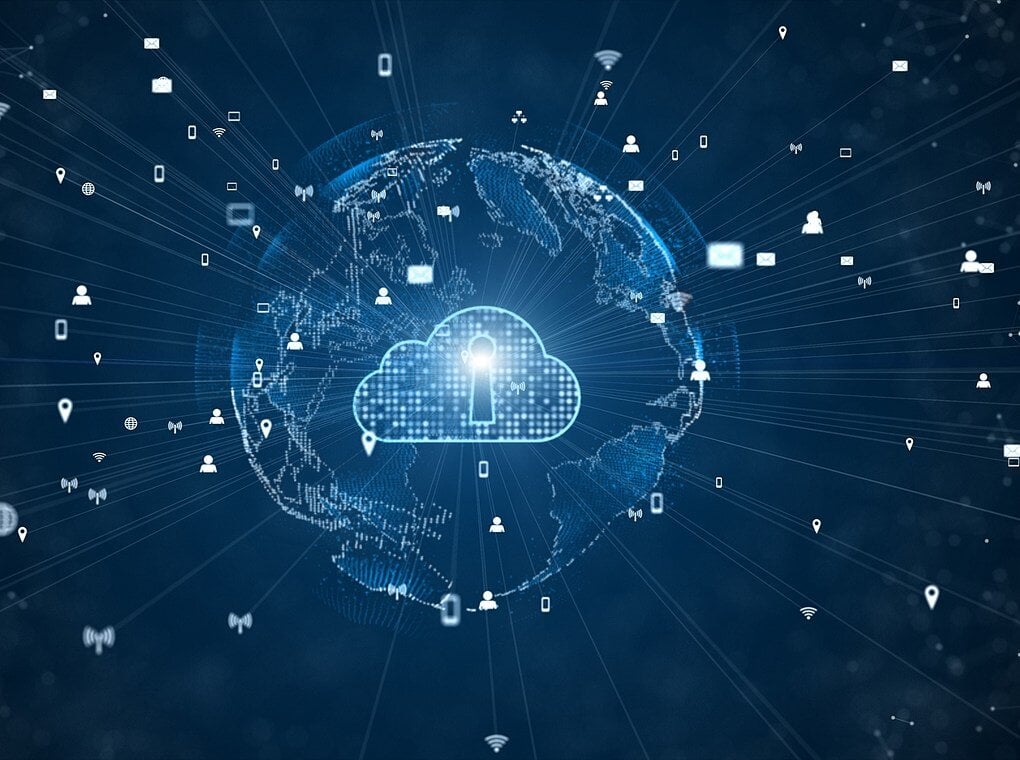 rendered graphic depicting IT cloud security