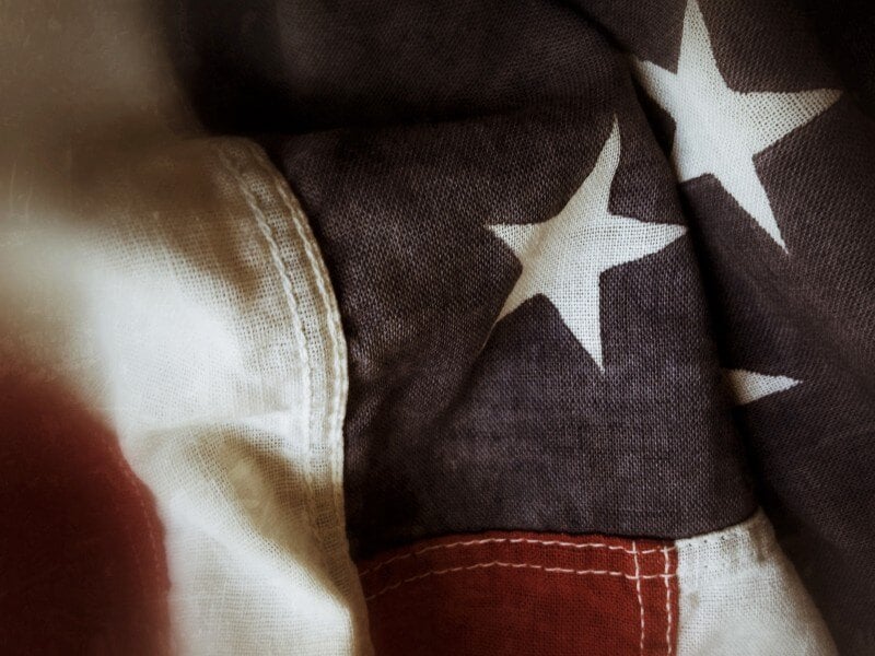U.S. flag close up