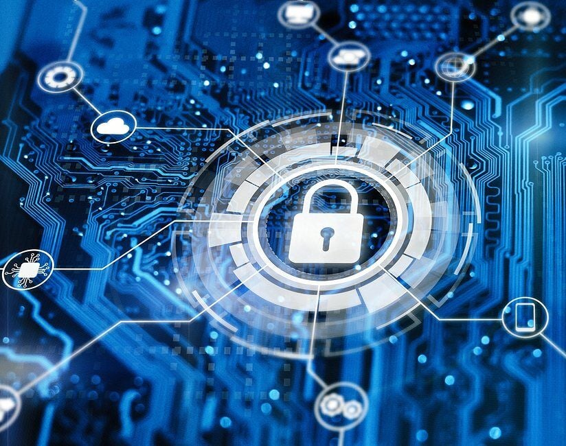 technical security lock graphic