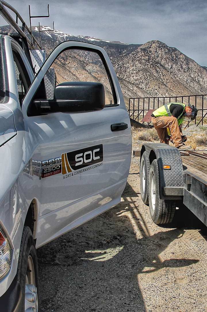 SOC Maintenance worker with truck