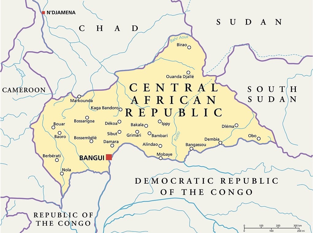 map of Central African Republic