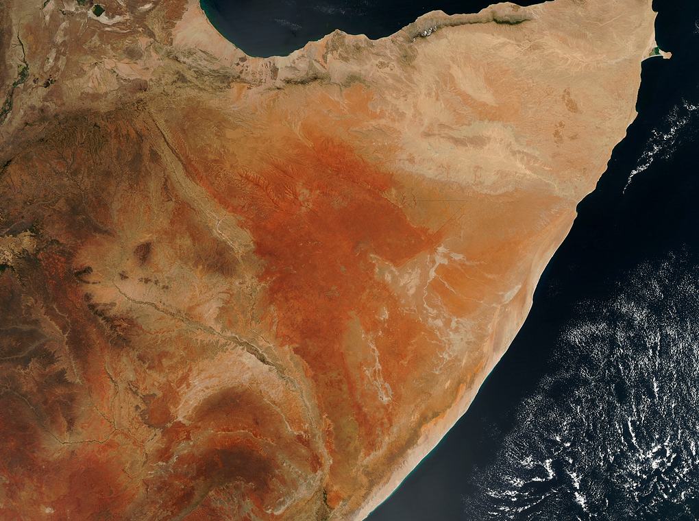 satellite image of Somalia
