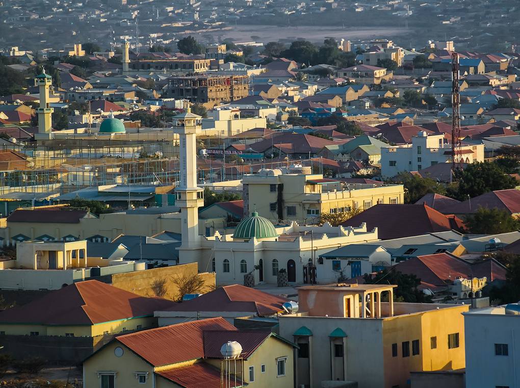 aerial view of Mogadishu, Somalia